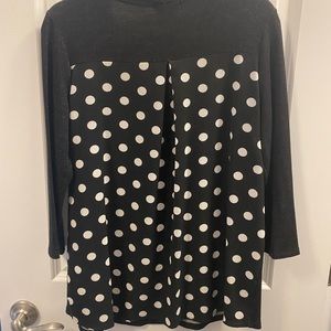 Black and white polka dot sweater size L
